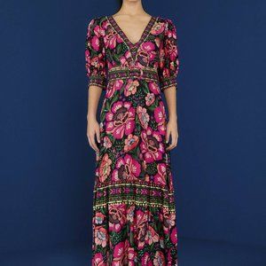 EUC FARM Rio Flowers Garden Belted Maxi Dress, size S - worn once!